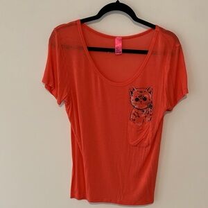 Just Ginger orange xl  Cat Pocket T-Shirt whimsical